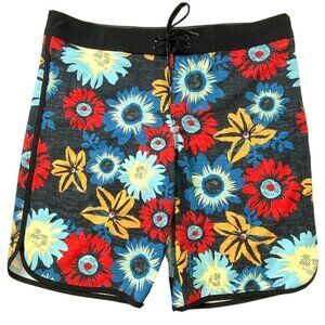 Mossimo Board Shorts Mens size 38 Trunks Swim Bathing Suit Black Floral